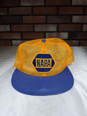 Vintage Napa Trucker Hat Cap Mesh Louisville 80s Patch Snapback